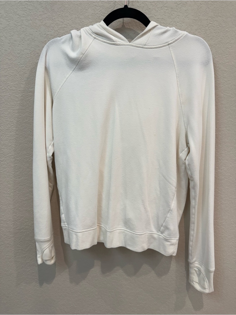 Athleta Cream Lightweight Hooded Pullover Sweater